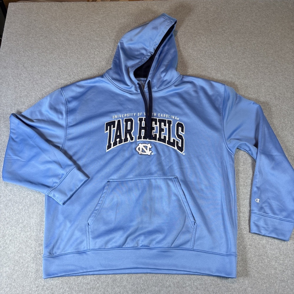 North Carolina Tarheels Blue Men's XL Champion Hoodie 100% Polyester‎ Excellent